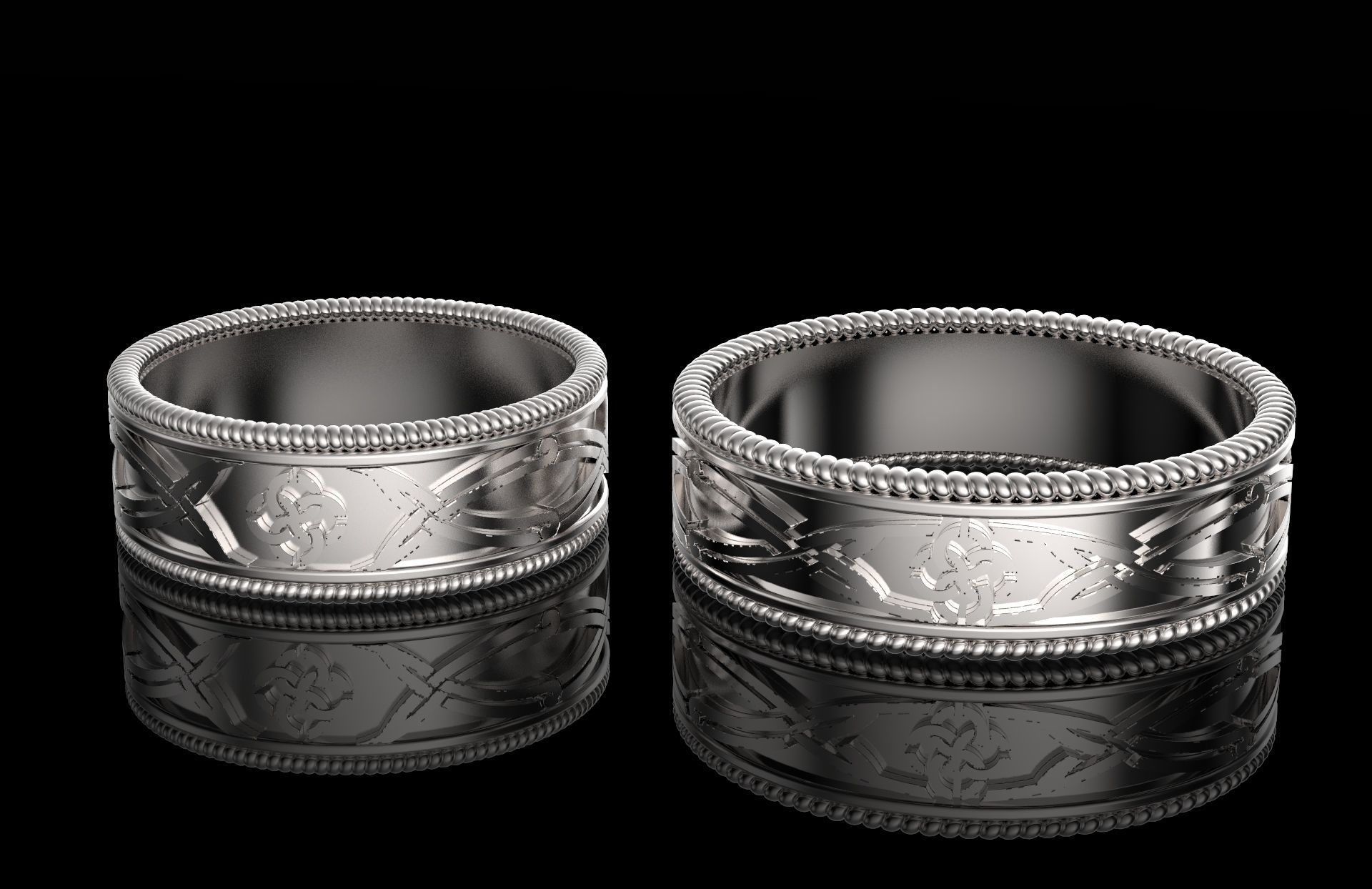 Wedding Rings 3D print model_1