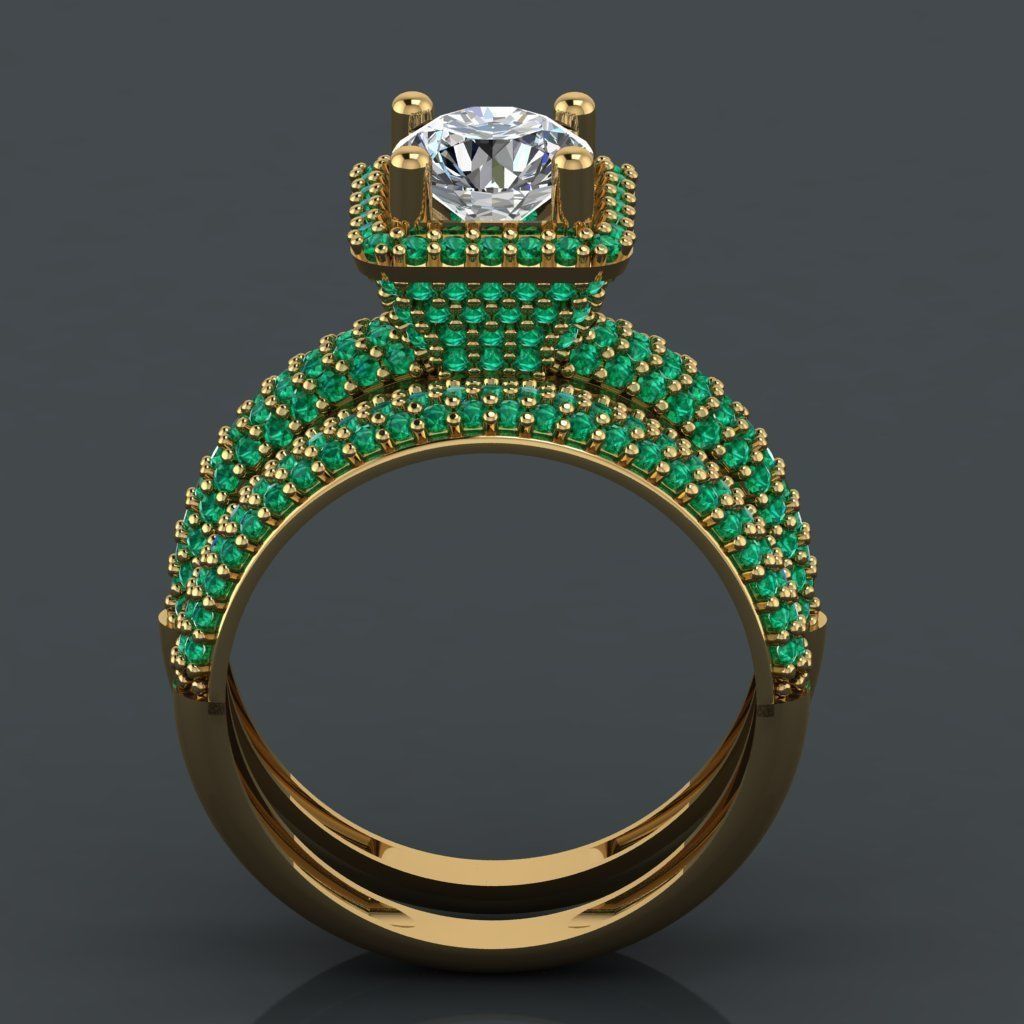 T211- Diamond ring 3D print model_3