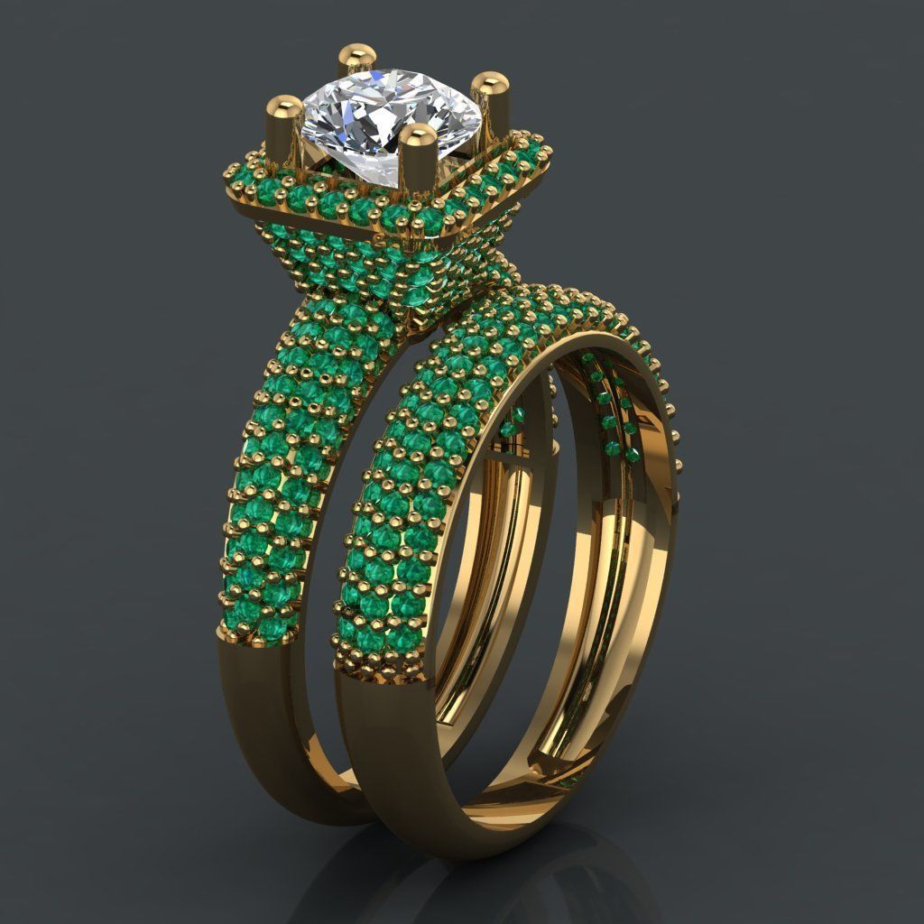 T211- Diamond ring 3D print model_1