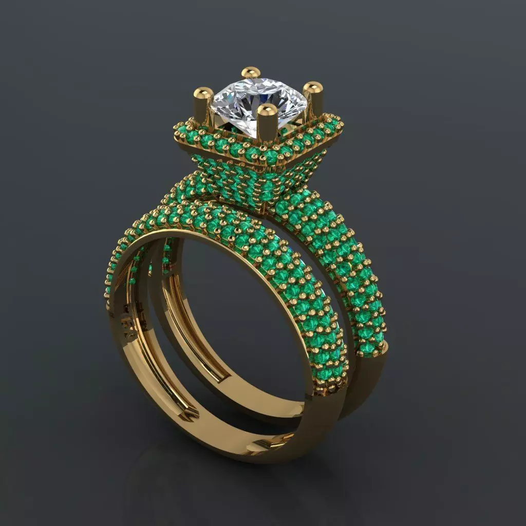 T211- Diamond ring 3D print model_0