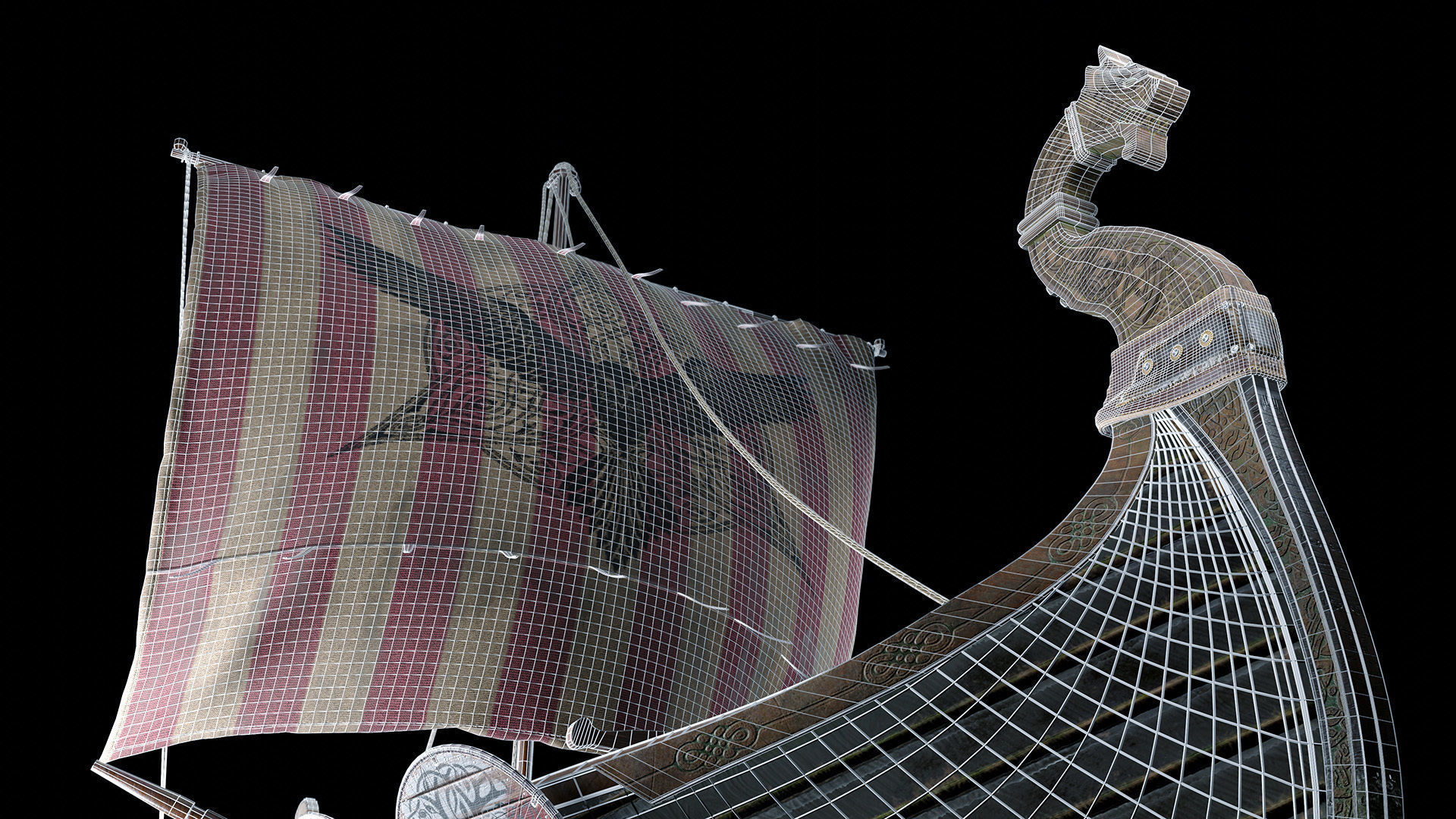 Viking boat - viking ship- longship 3D model_11