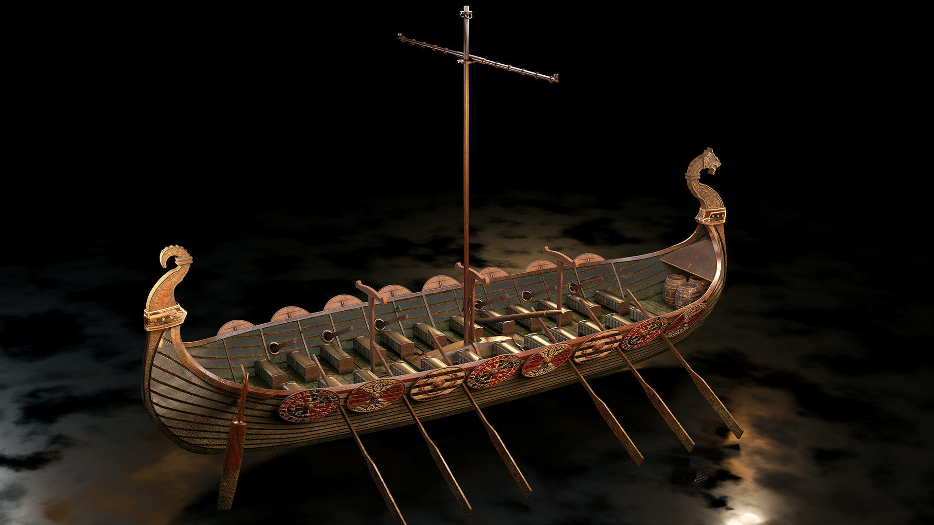 Viking boat - viking ship- longship 3D model_5