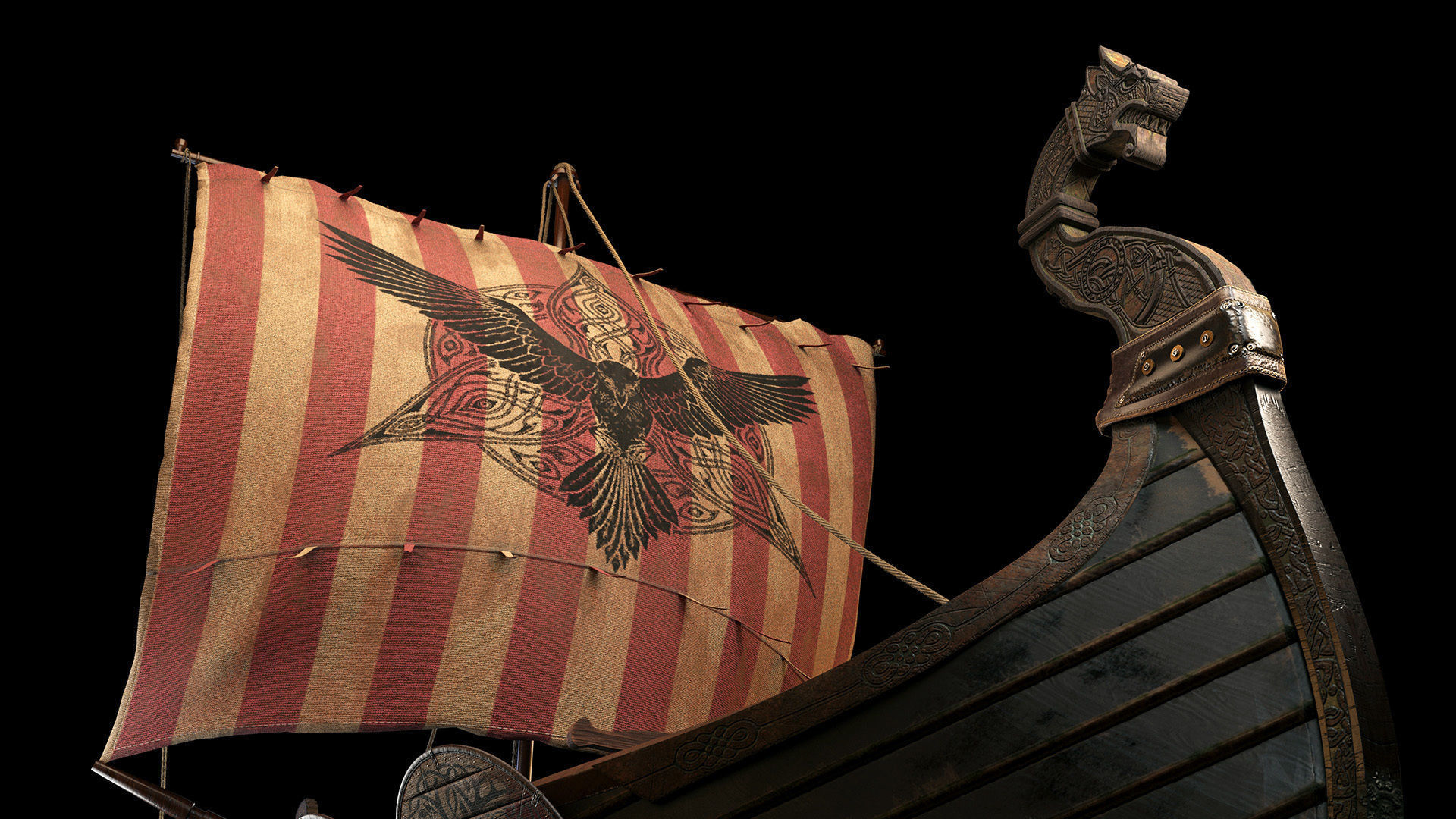 Viking boat - viking ship- longship 3D model_2