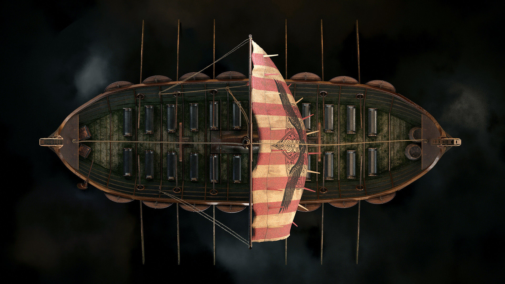 Viking boat - viking ship- longship 3D model_4