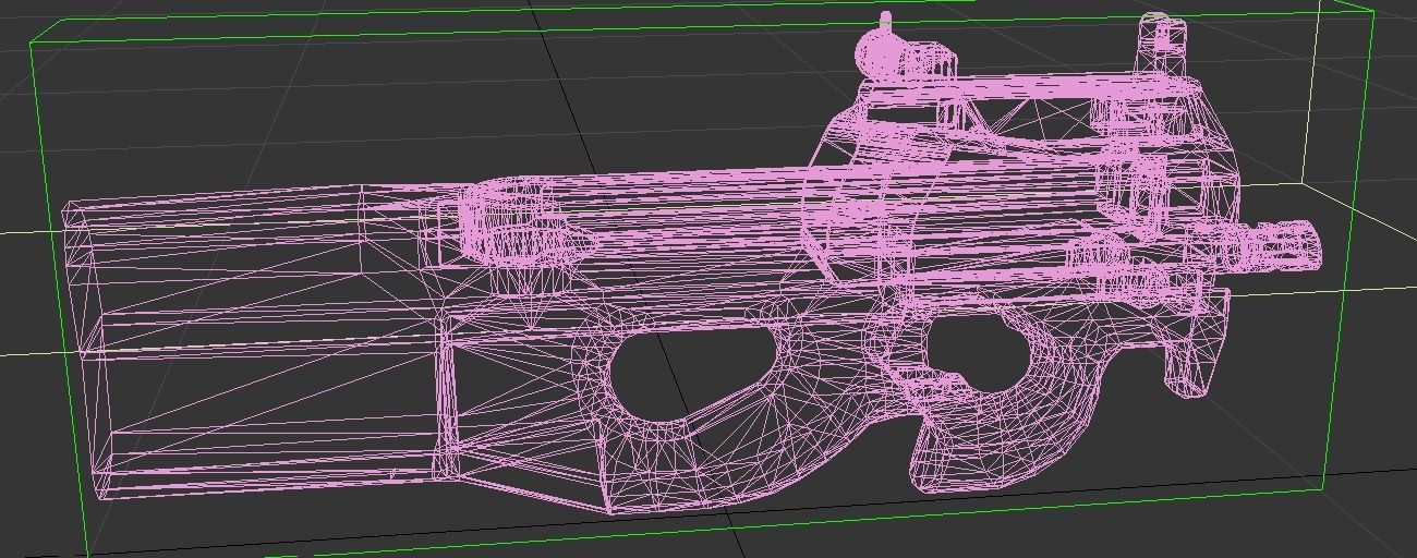 p90 gun 3D model_1