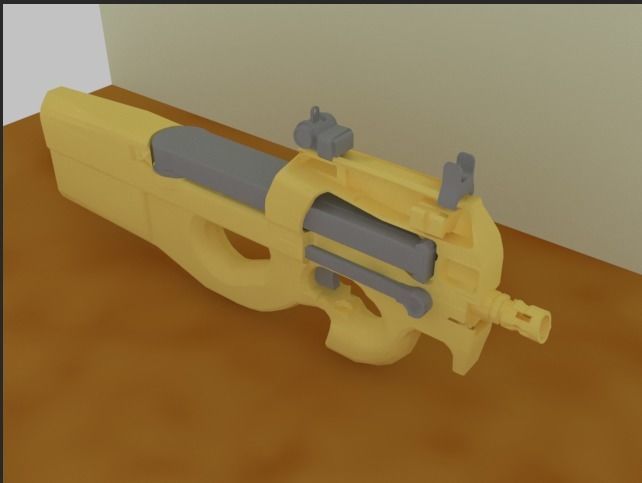p90 gun 3D model_4