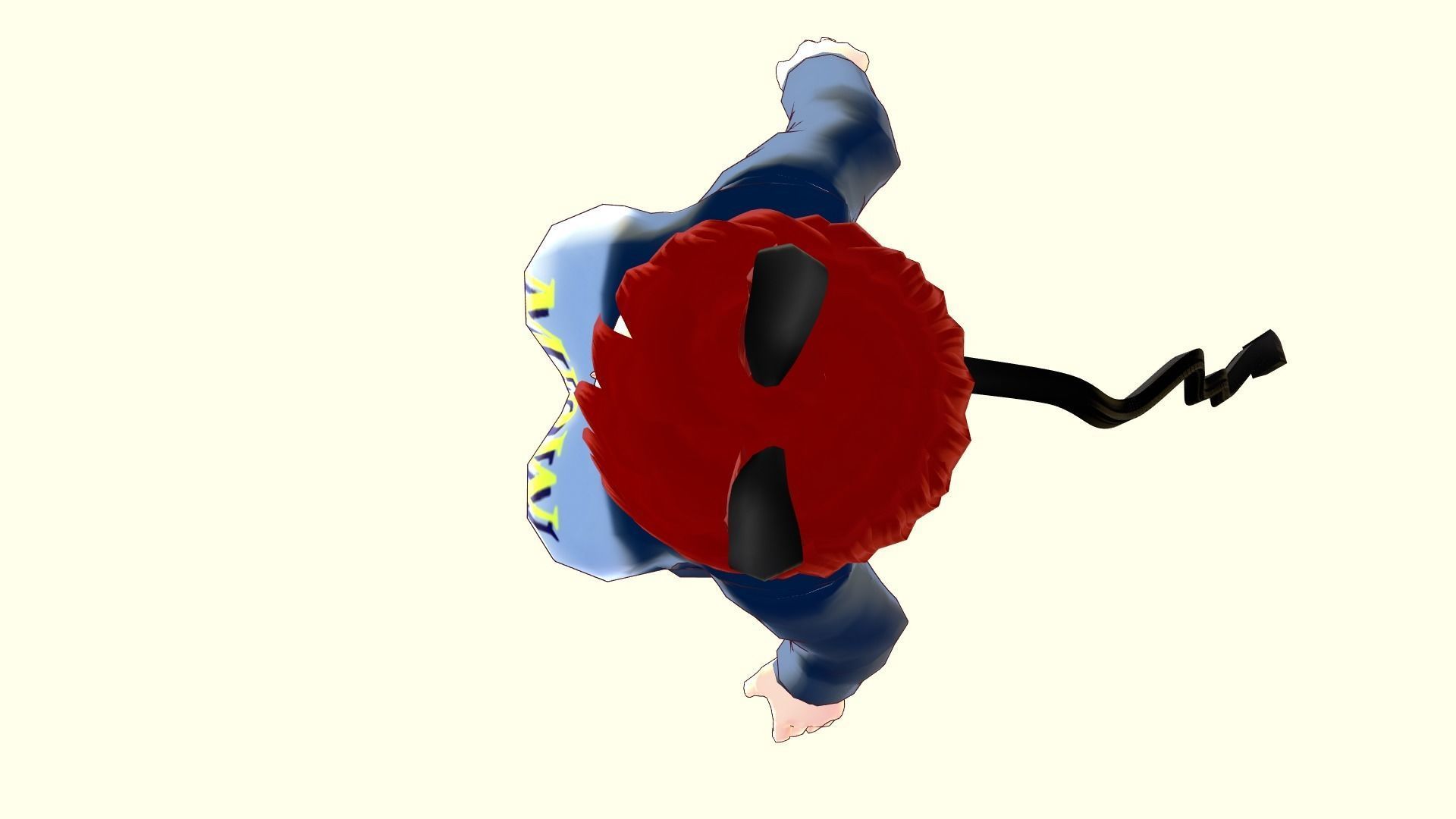 ASIAN GIRL RED CAT 3D MODEL RIGGED T POSE SHAPE KEYS 3D model_6