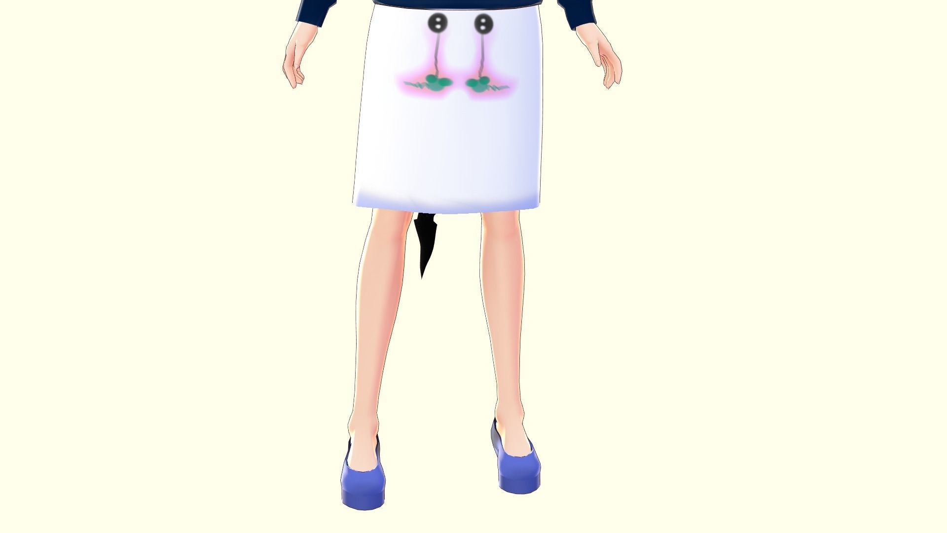 ASIAN GIRL RED CAT 3D MODEL RIGGED T POSE SHAPE KEYS 3D model_13