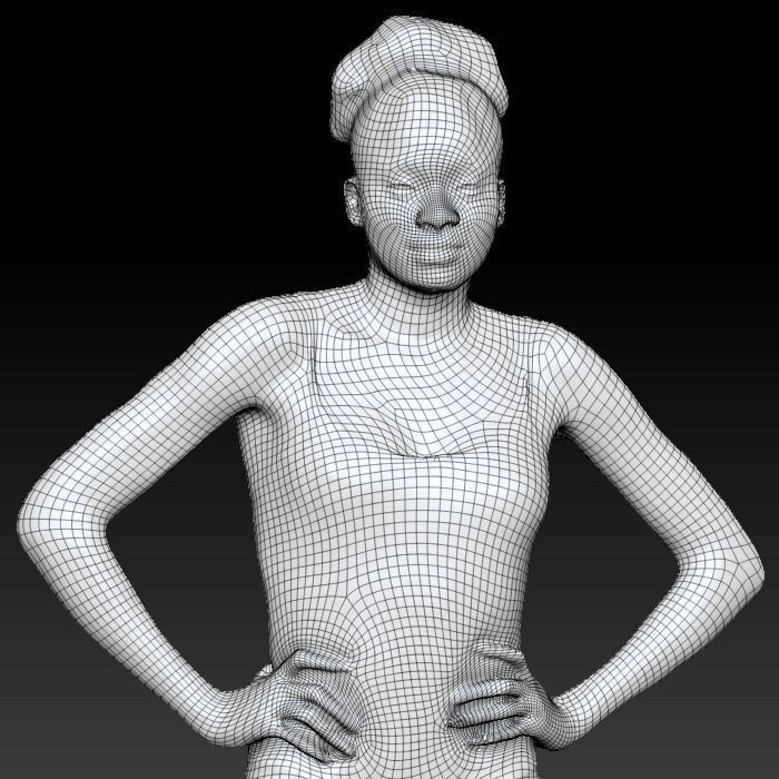 FREE DOWNLOAD Sexy young woman in beige bodysuit posing 233 Free low-poly 3D model_4