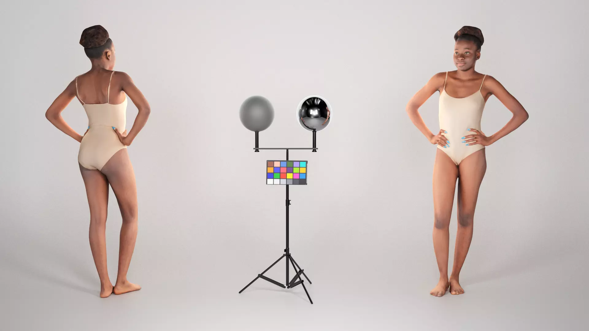 FREE DOWNLOAD Sexy young woman in beige bodysuit posing 233 Free low-poly 3D model_0
