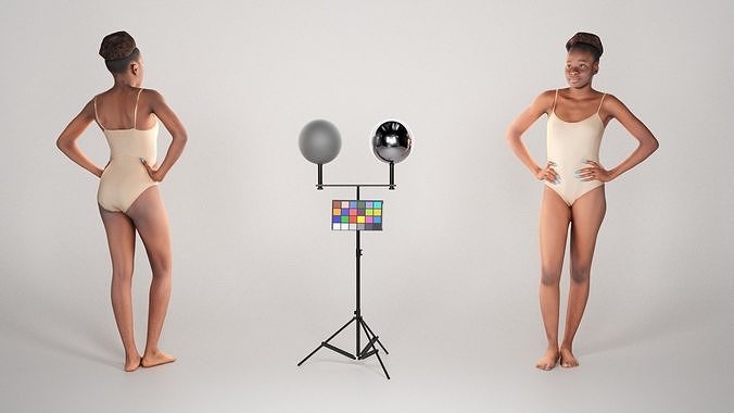 FREE DOWNLOAD Sexy young woman in beige bodysuit posing 233 Free low-poly 3D model