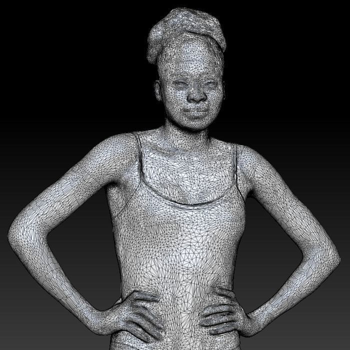 FREE DOWNLOAD Sexy young woman in beige bodysuit posing 233 Free low-poly 3D model_6