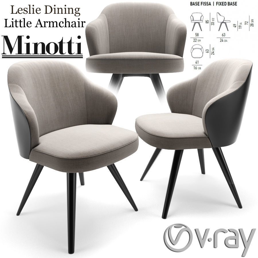 3D Minotti Leslie Dining Steel Swivel Chair | CGTrader