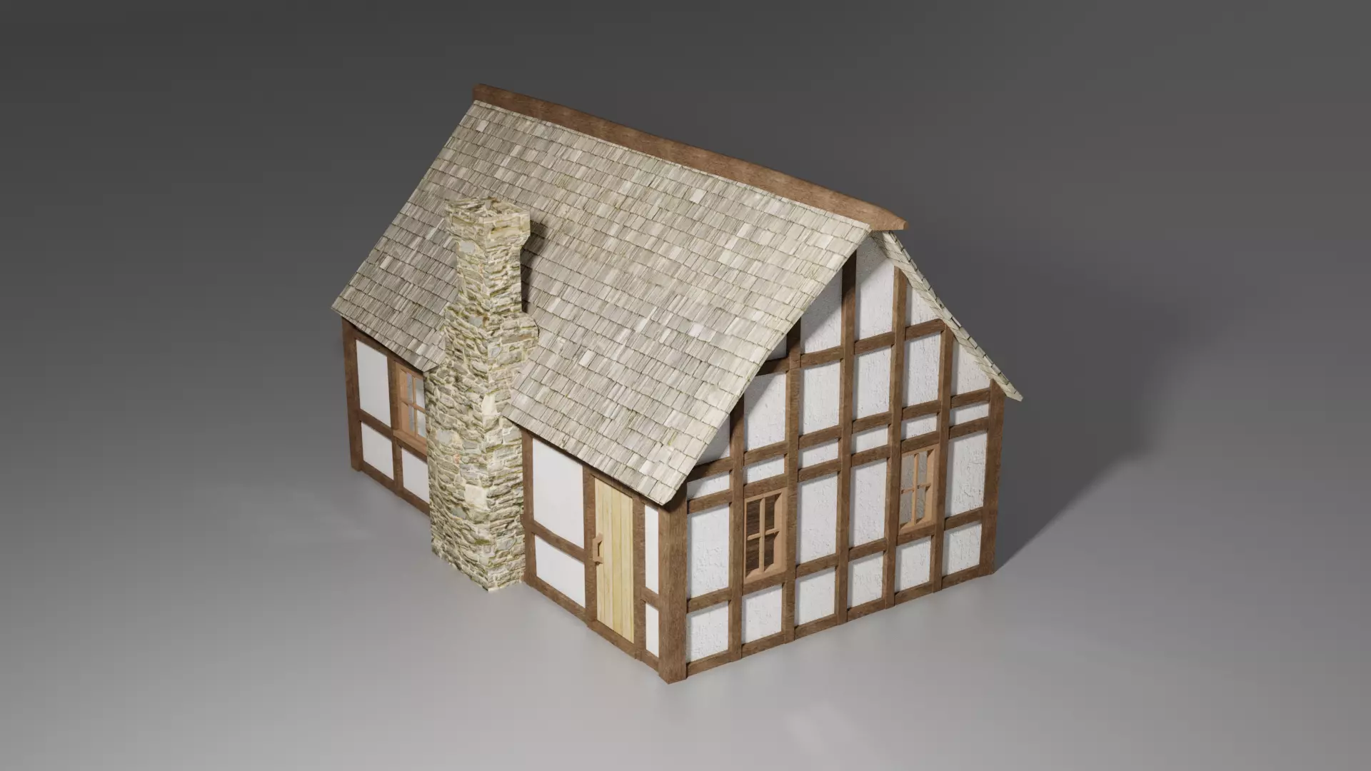 Medieval house Free low-poly 3D model