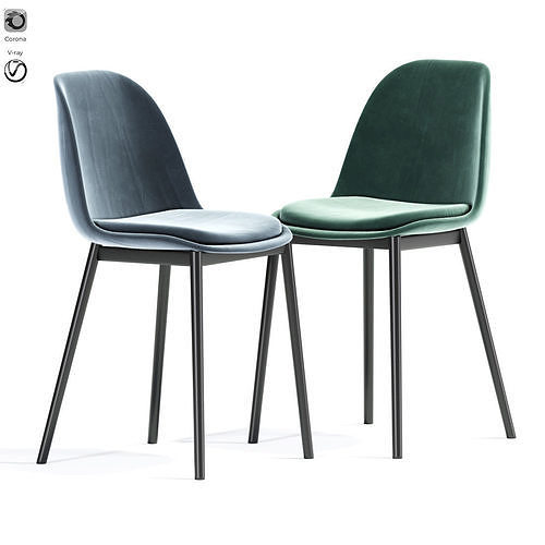 Modern Bar Stool And Dining Chair 3D model 3