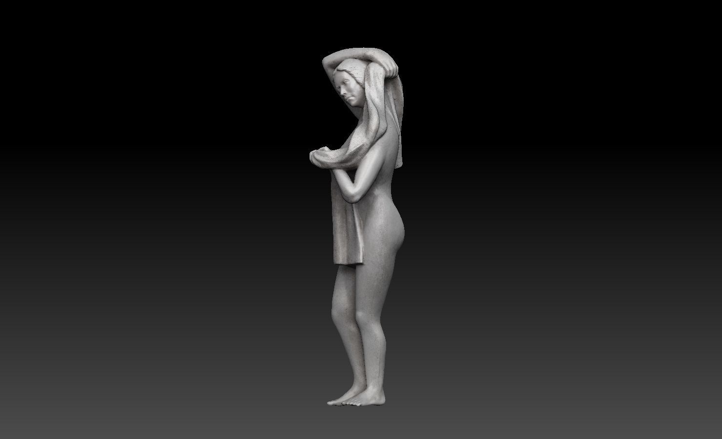 A lady bathing 3D model_3