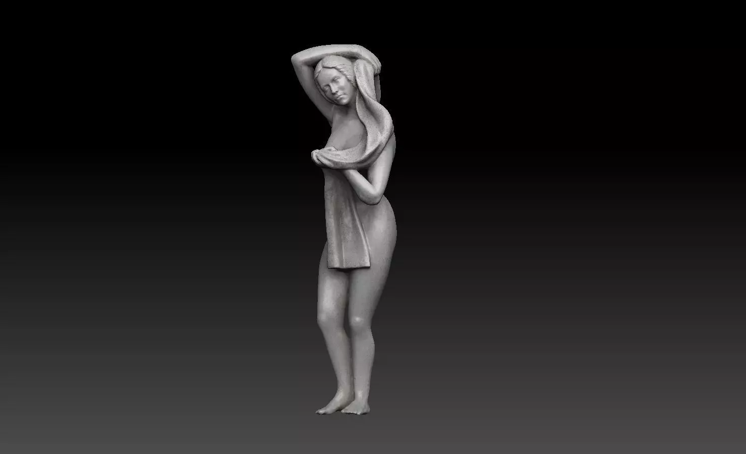 A lady bathing 3D model_0