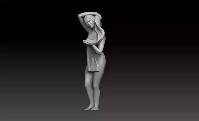 A lady bathing 3D model