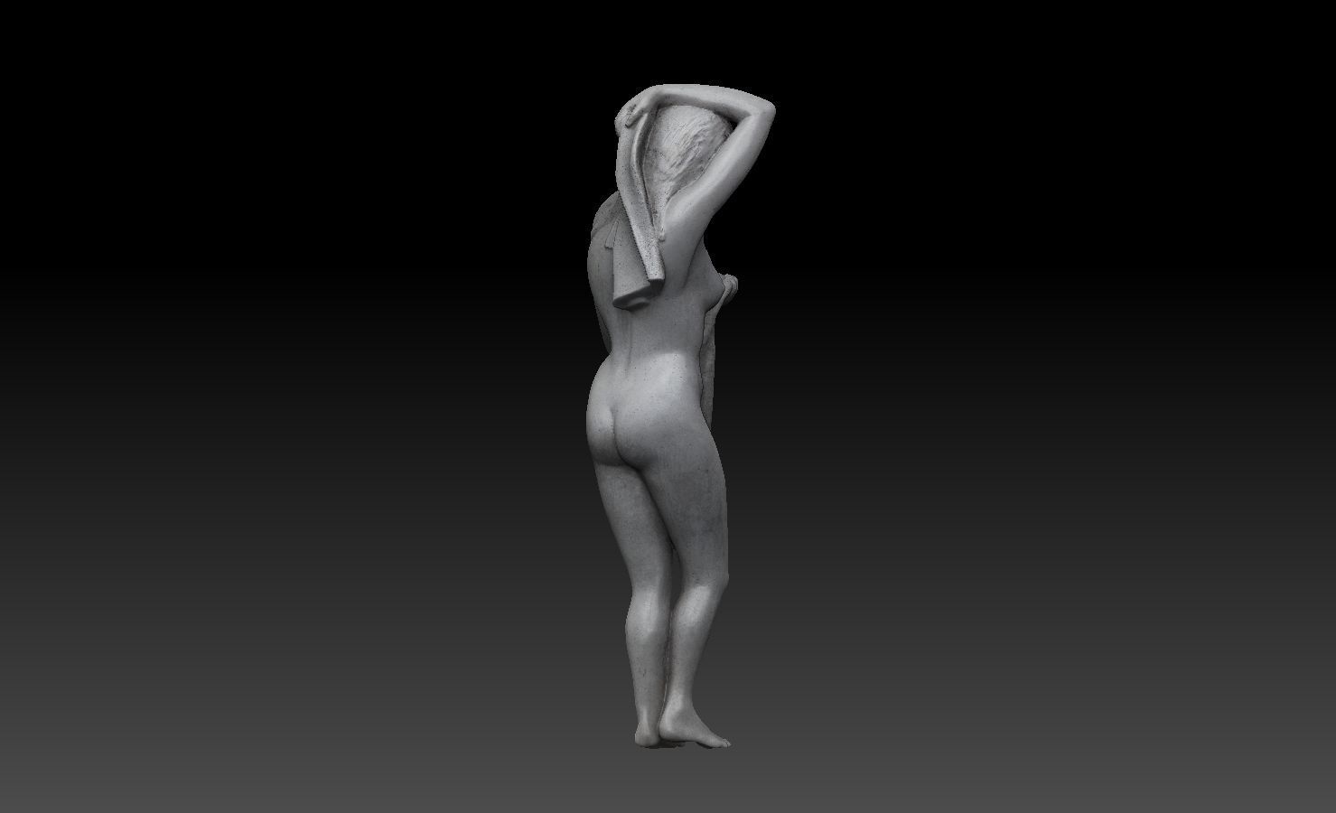 A lady bathing 3D model_2
