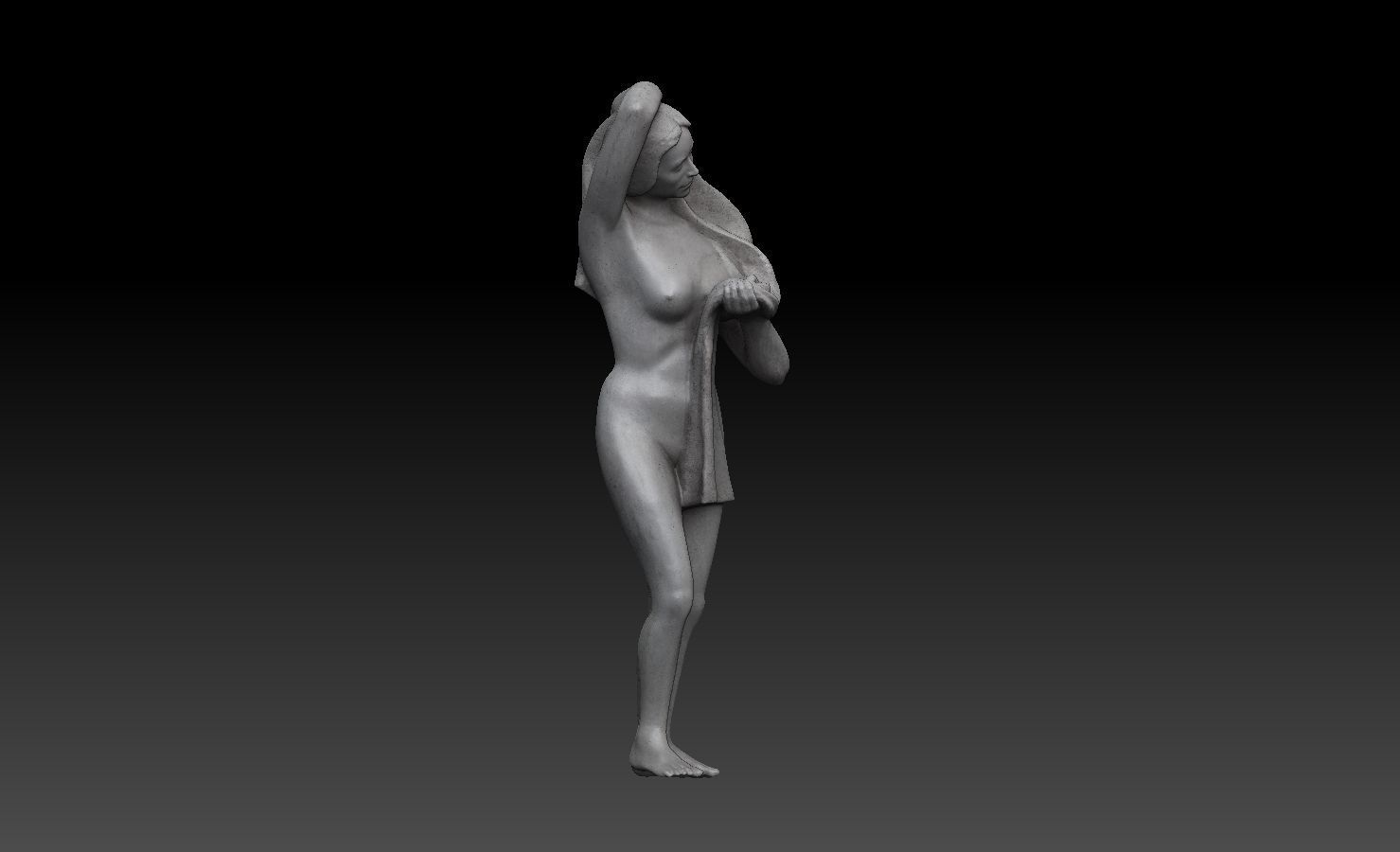 A lady bathing 3D model_1