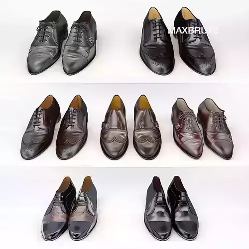 Leather Shoes set for 3ds max and other programmes