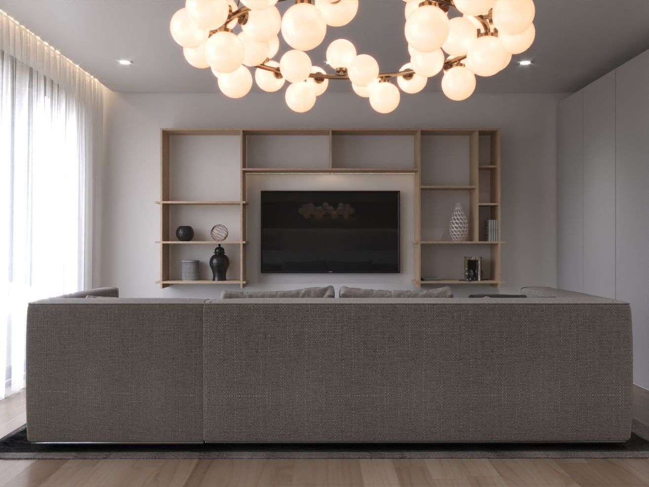 Modern Big House 3D model_10