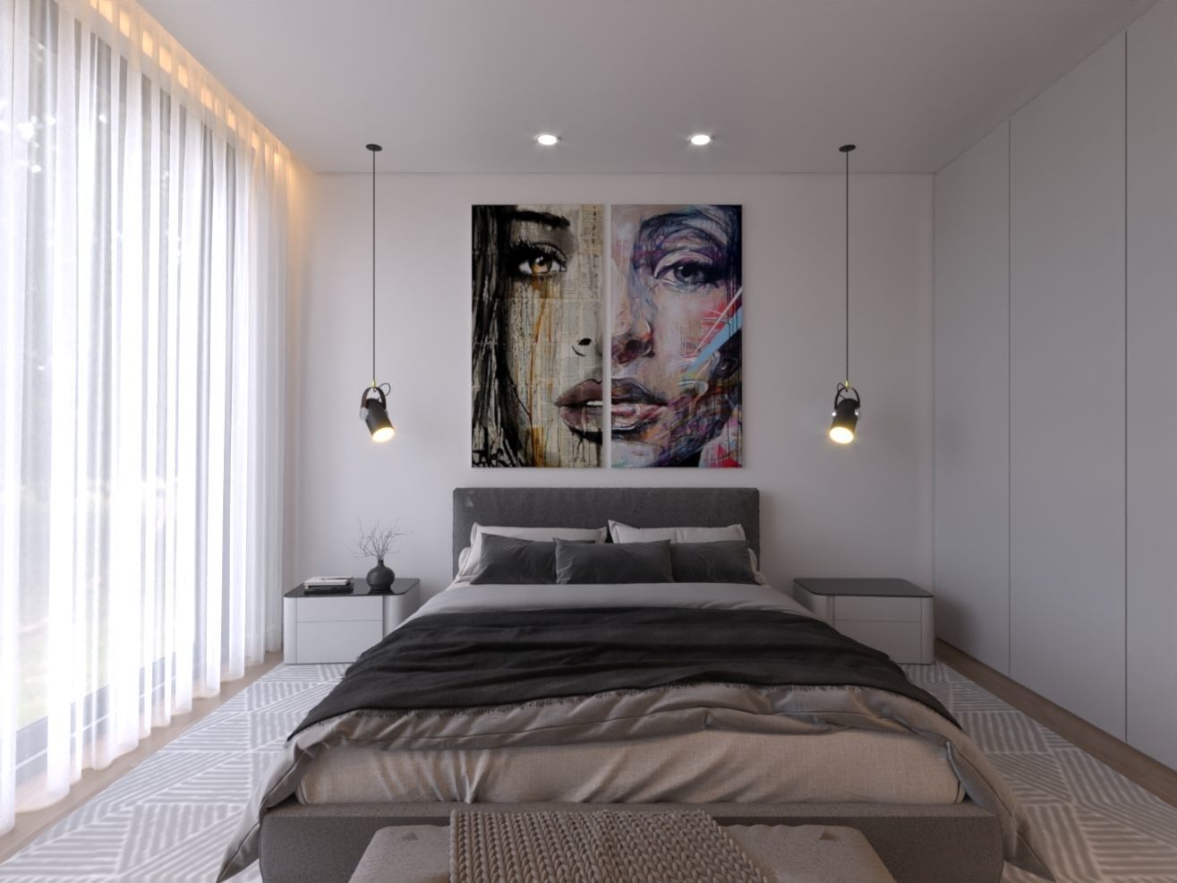 Modern Big House 3D model_17