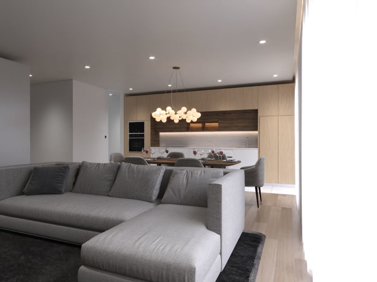 Modern Big House 3D model_5