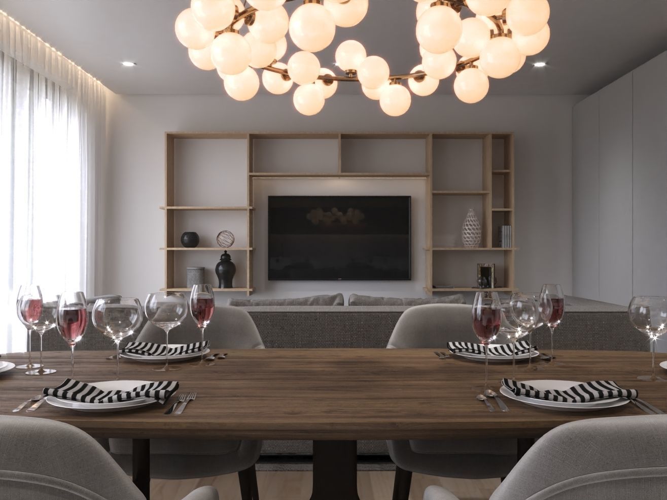 Modern Big House 3D model_3