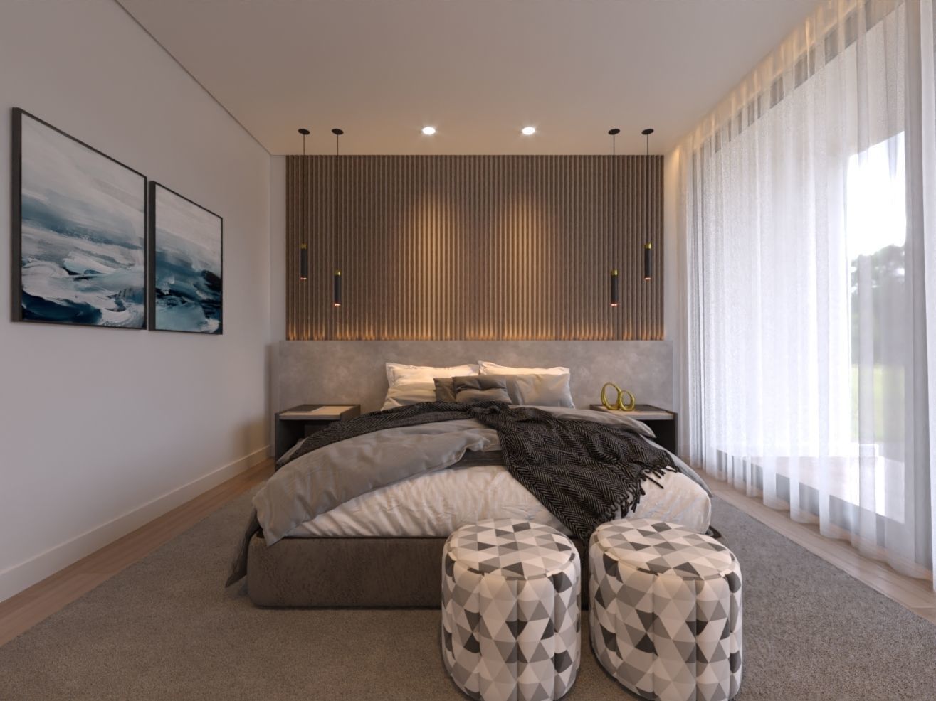 Modern Big House 3D model_14