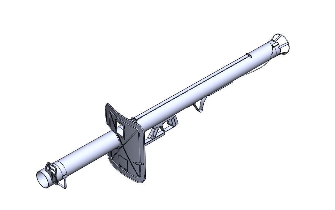 Panzerschreck grenade launcher 3D model_1
