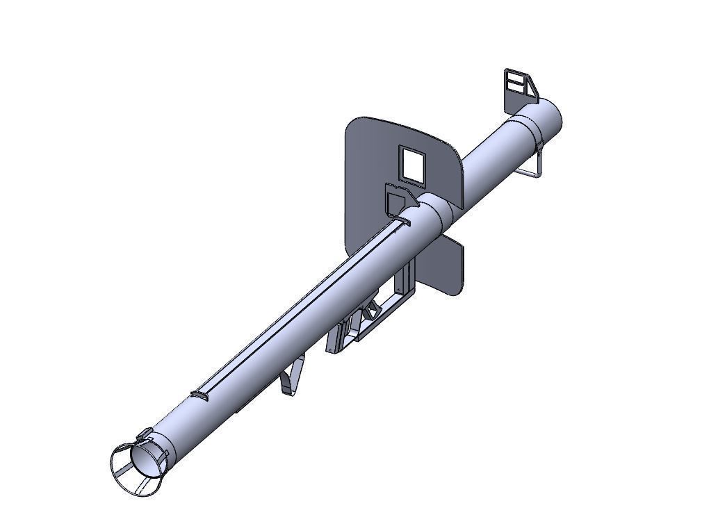 Panzerschreck grenade launcher 3D model_5