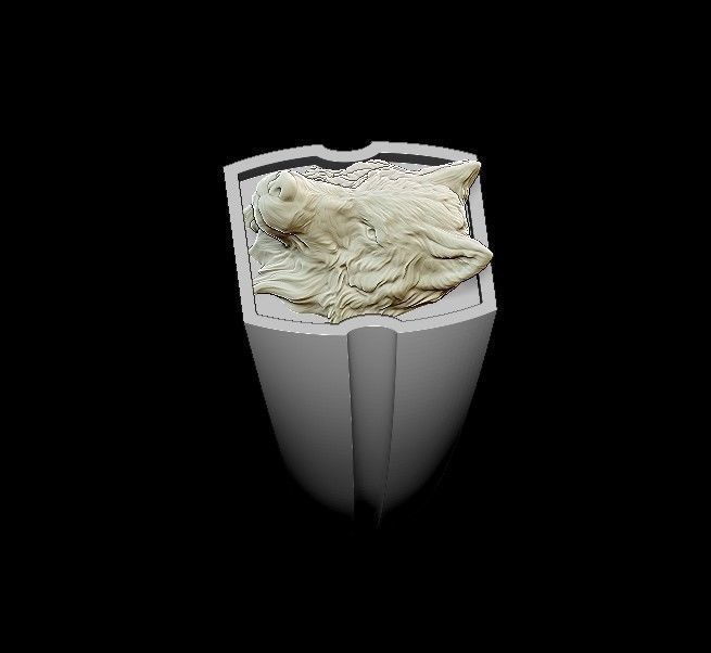 Wolf ring 3D print model_1