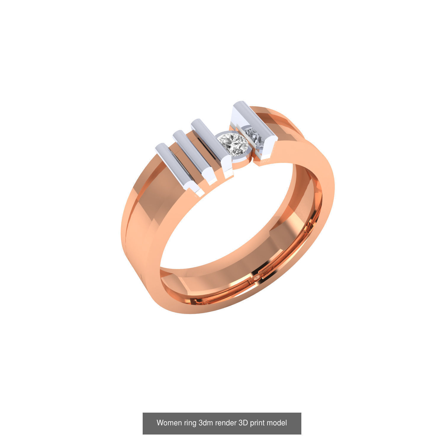 480 Women ring 3dm render 3D print model 3D Model Collection_189