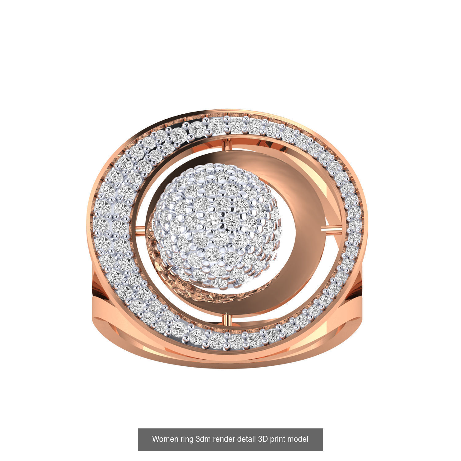 480 Women ring 3dm render 3D print model 3D Model Collection_129