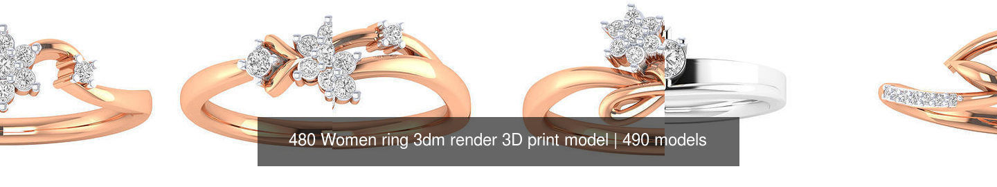 480 Women ring 3dm render 3D print model 3D Model Collection_67