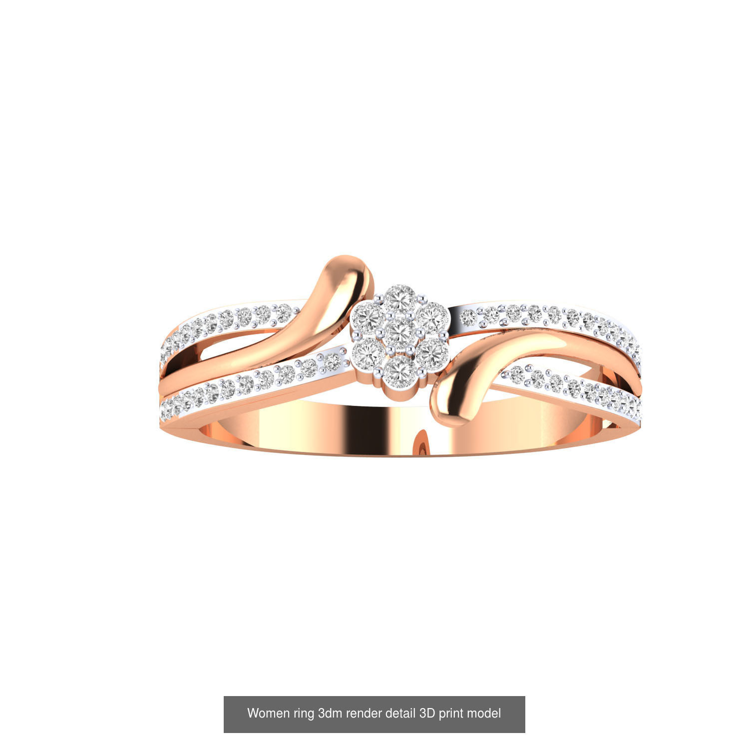 480 Women ring 3dm render 3D print model 3D Model Collection_196