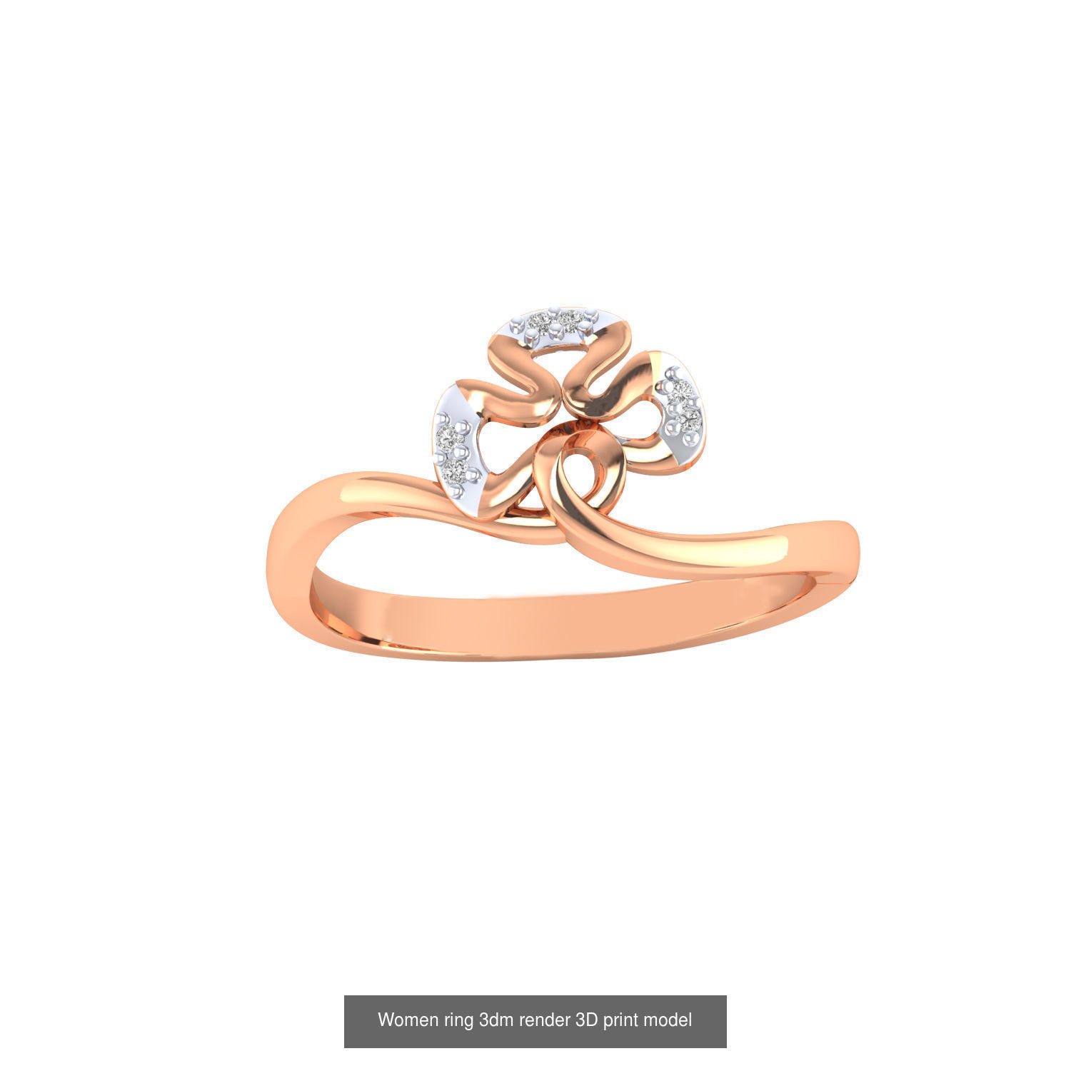 480 Women ring 3dm render 3D print model 3D Model Collection_162