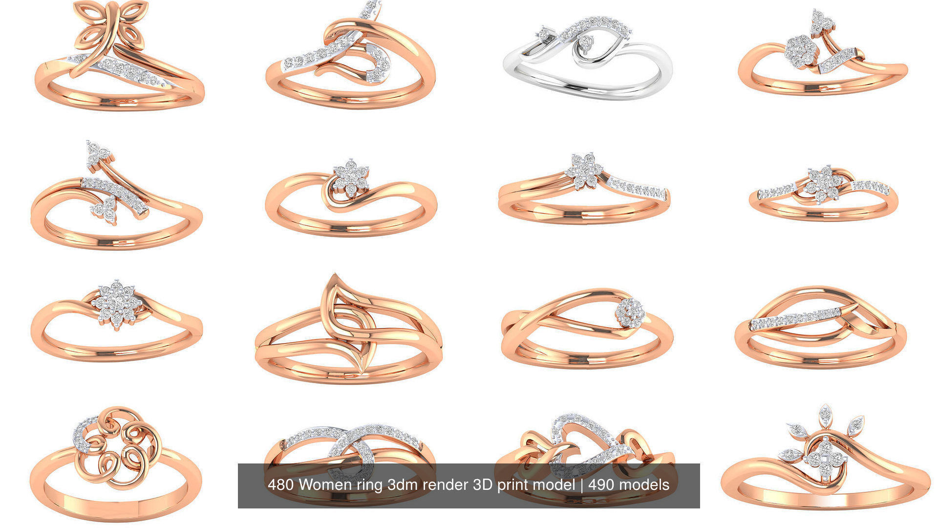 480 Women ring 3dm render 3D print model 3D Model Collection_43