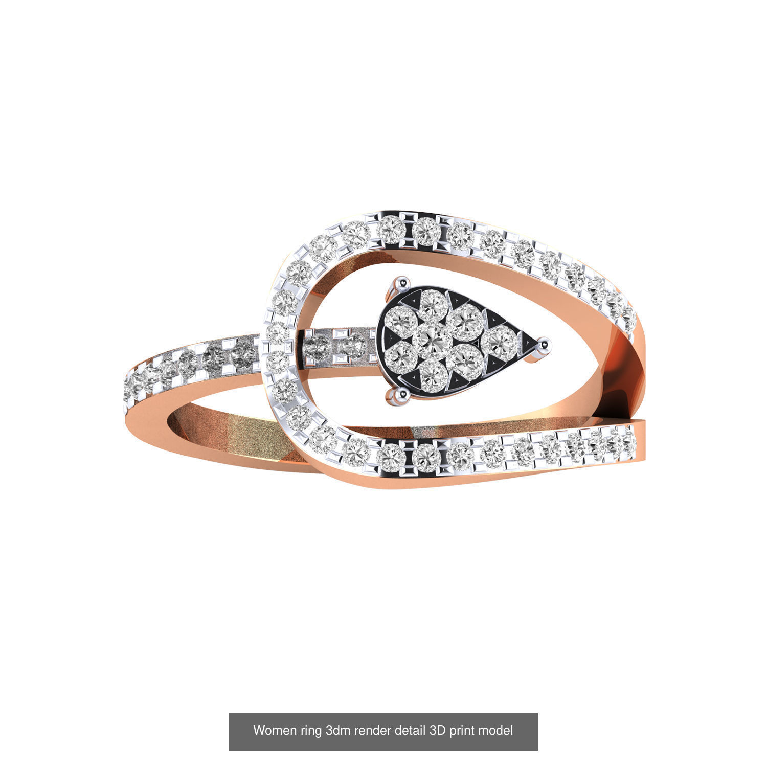480 Women ring 3dm render 3D print model 3D Model Collection_94