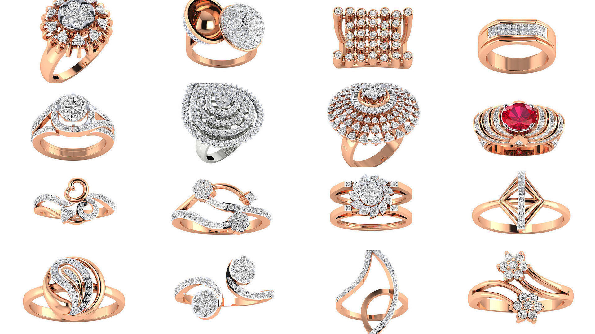 480 Women ring 3dm render 3D print model 3D Model Collection_4