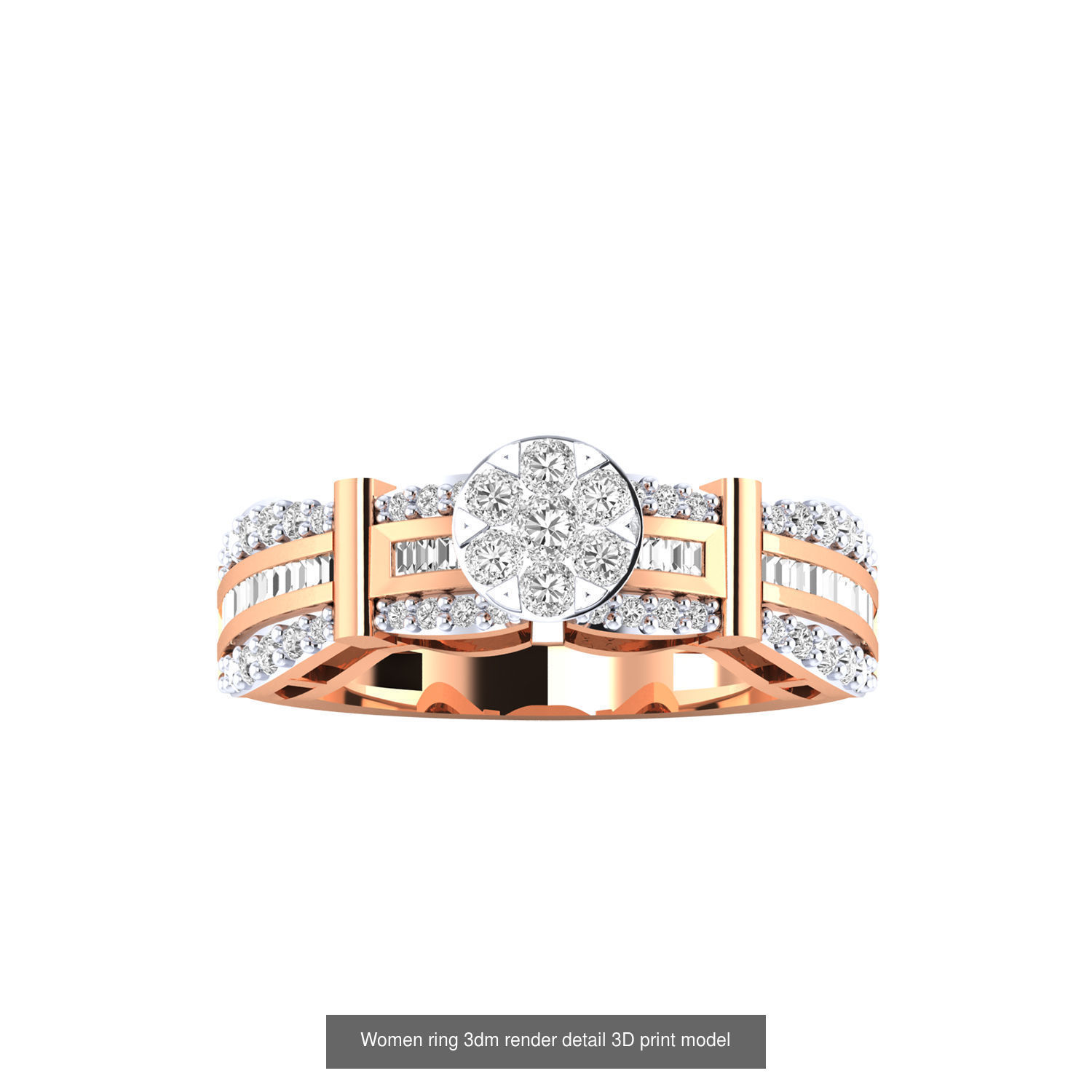 480 Women ring 3dm render 3D print model 3D Model Collection_23