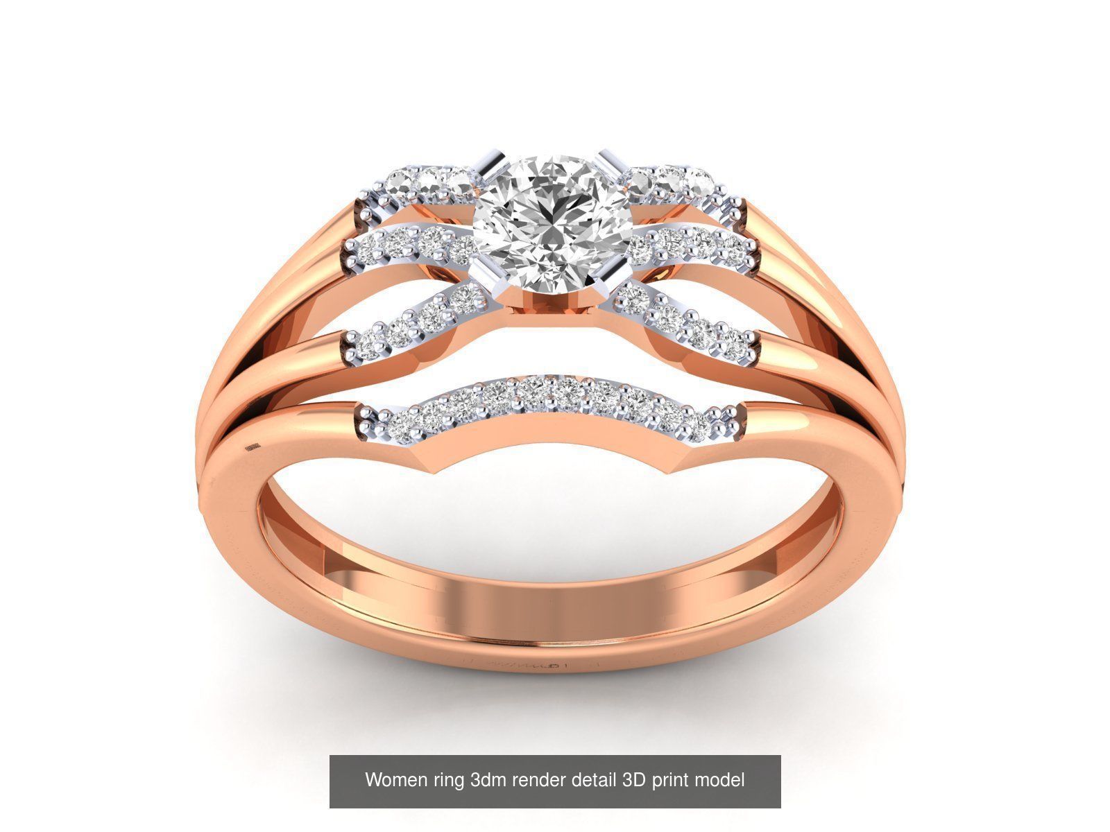 480 Women ring 3dm render 3D print model 3D Model Collection_144