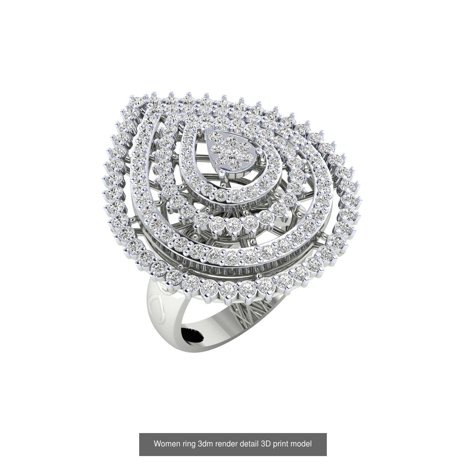 480 Women ring 3dm render 3D print model 3D Model Collection_107