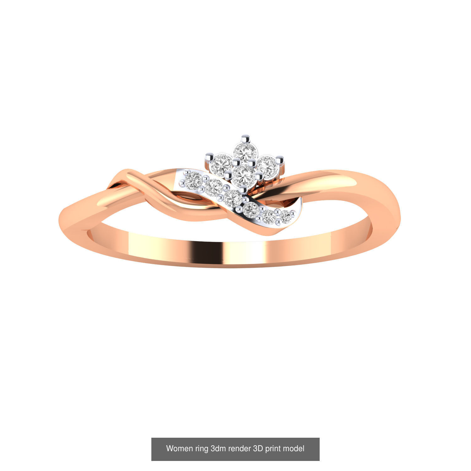 480 Women ring 3dm render 3D print model 3D Model Collection_226