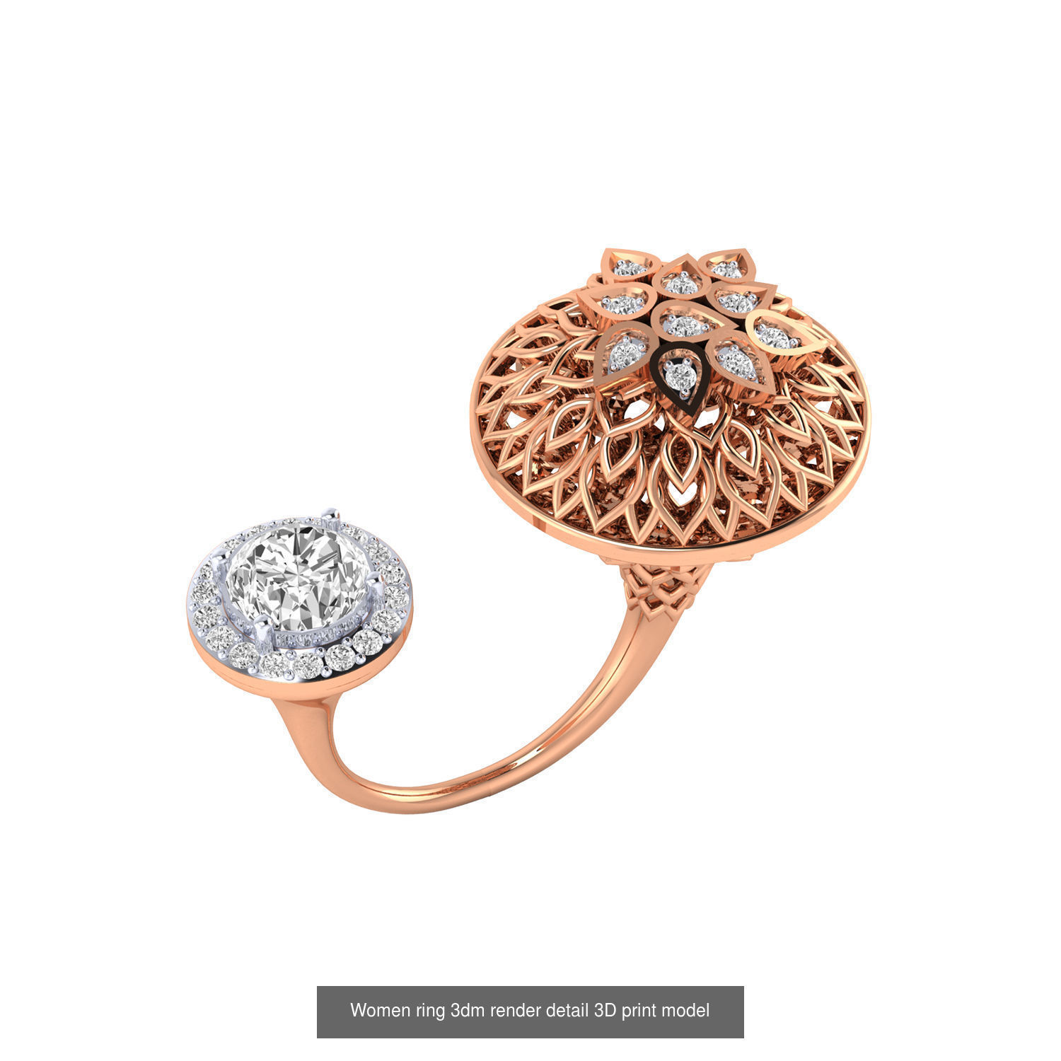 480 Women ring 3dm render 3D print model 3D Model Collection_53
