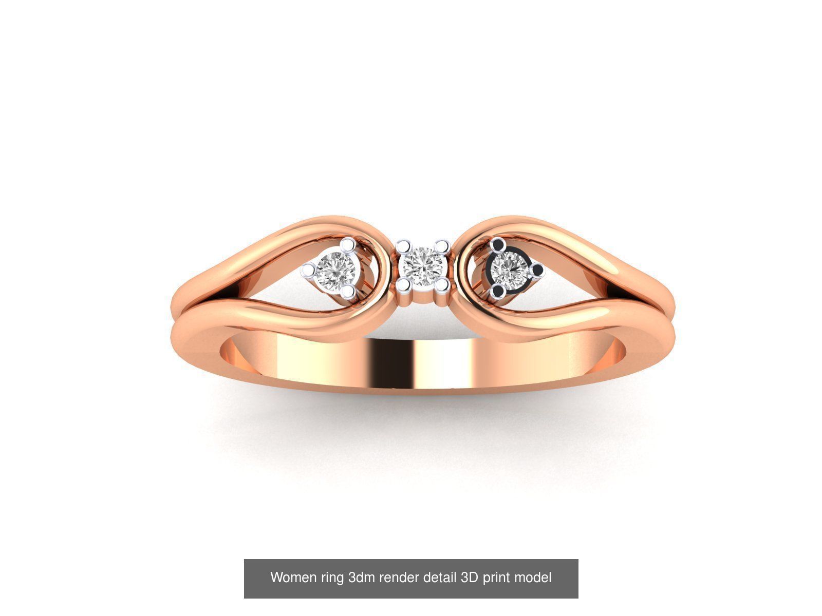 480 Women ring 3dm render 3D print model 3D Model Collection_157
