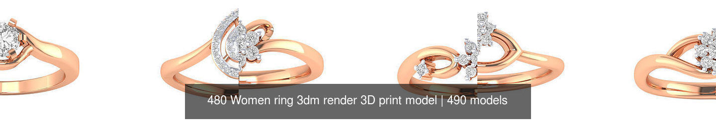 480 Women ring 3dm render 3D print model 3D Model Collection_46