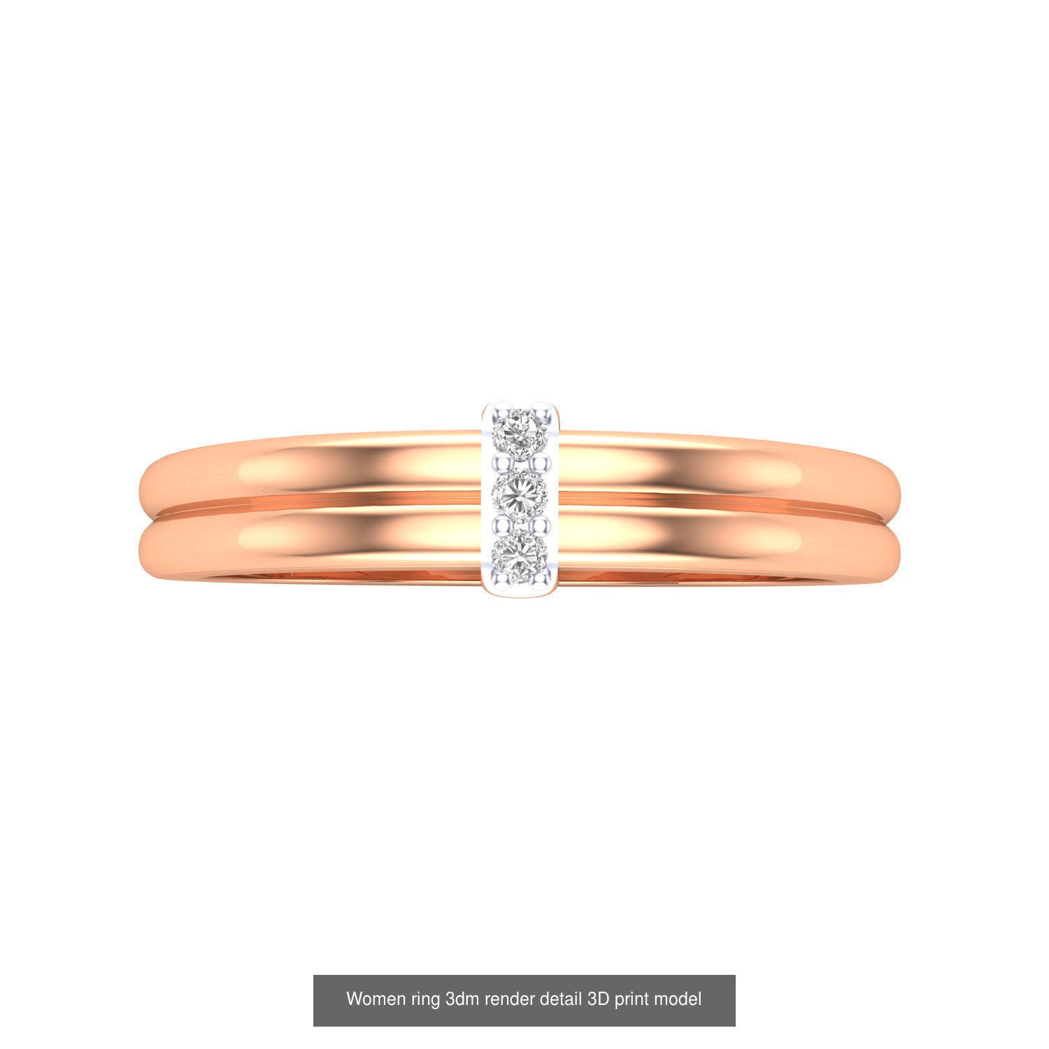 480 Women ring 3dm render 3D print model 3D Model Collection_152