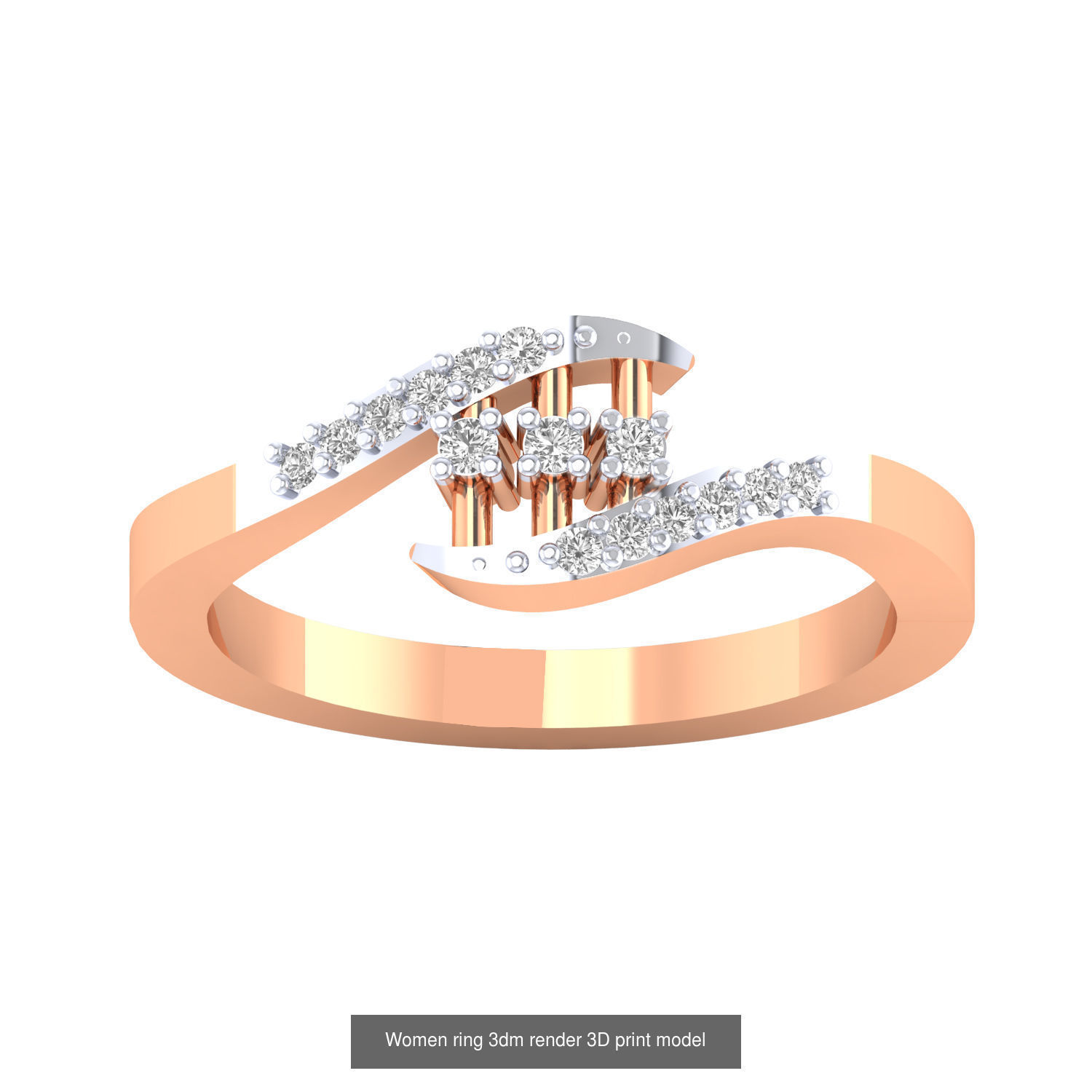 480 Women ring 3dm render 3D print model 3D Model Collection_167